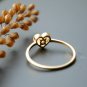 Dainty Heart Diamond Ring 14k Solid Gold Heart Shape Engagement Couples Ring.