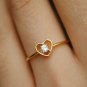 Dainty Heart Diamond Ring 14k Solid Gold Heart Shape Engagement Couples Ring.