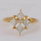 Pave Diamond Clover Ring 14k Gold Minimalist Ring SI Quality G-H Color Fine Ring Pave Diamond Clover Ring 14k Gold Minimalist Ring SI Quality G-H Color Fine Ring