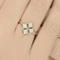 Pave Diamond Clover Ring 14k Gold Minimalist Ring SI Quality G-H Color Fine Ring
