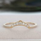 Curved Tiara Diamond Wedding Band 14k Gold Dainty Curved Tiara Ring Wedding Gift