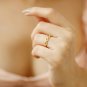 Unique Diamond Wedding Ring 14k Solid Gold Chain Style Ring Wedding Jewelry Gift