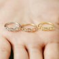 Unique Diamond Wedding Ring 14k Solid Gold Chain Style Ring Wedding Jewelry Gift