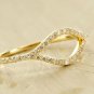 14k Solid Gold Diamond Infinity Ring Eye Ring Minimalist Wedding Ring Band Gift.