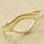 14k Solid Gold Diamond Infinity Ring Eye Ring Minimalist Wedding Ring Band Gift.