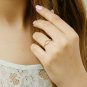 14k Solid Gold Diamond Infinity Ring Eye Ring Minimalist Wedding Ring Band Gift.