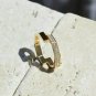 Octagon Diamond Gold Ring 14k Slid Gold Minimalist Geometric Design Bolt Ring.