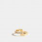 Octagon Diamond Gold Ring 14k Slid Gold Minimalist Geometric Design Bolt Ring.