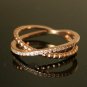 Diamond Cross Ring 14k Solid Gold Infinity Band Wedding Anniversary Diamond Ring