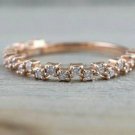 14k Solid Gold Diamond Band Engagement Ring Women Couple Promise Ring Jewelry.