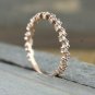 14k Solid Gold Diamond Band Engagement Ring Women Couple Promise Ring Jewelry.