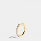 Geometric Design Diamond Ring 14k Solid Gold Octagon Diamond Minimalist Ring.