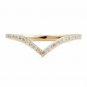 Chevron Ring 14k Solid Gold Diamond Chevron Ring V Shaped Stackable Diamond Ring