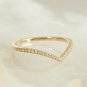 Chevron Ring 14k Solid Gold Diamond Chevron Ring V Shaped Stackable Diamond Ring