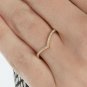 Chevron Ring 14k Solid Gold Diamond Chevron Ring V Shaped Stackable Diamond Ring