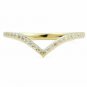 Chevron Ring 14k Solid Gold Diamond Chevron Ring V Shaped Stackable Diamond Ring