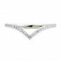 Chevron Ring 14k Solid Gold Diamond Chevron Ring V Shaped Stackable Diamond Ring