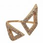 Diamond Cuff Ring 14k Solid Gold Open Wedding Ring Valentines Gift For Women.