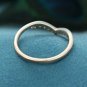 Diamond Curved Wedding Band 14k Solid Gold Women Chevron Bridal Wedding Ring.