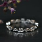 14k Solid Gold Ivy Vine Wedding Band Floral Dainty Wedding Ring Petite Lace Ring