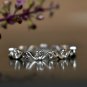 14k Solid Gold Ivy Vine Wedding Band Floral Dainty Wedding Ring Petite Lace Ring