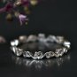 14k Solid Gold Ivy Vine Wedding Band Floral Dainty Wedding Ring Petite Lace Ring