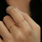 Open Diamond Wedding Ring 14k Solid Gold Minimalist Stacking Ring Cuff Ring Gift Open Diamond Wedding Ring 14k Solid Gold Minimalist Stacking Ring Cuff Ring Gift