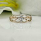 14k Solid Gold Diamond Proposal Ring Cross Diamond Ring Birthday Ring Present.
