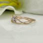 14k Solid Gold Diamond Proposal Ring Cross Diamond Ring Birthday Ring Present.