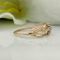 14k Solid Gold Diamond Proposal Ring Cross Diamond Ring Birthday Ring Present.