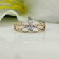 14k Solid Gold Diamond Proposal Ring Cross Diamond Ring Birthday Ring Present.