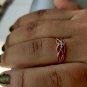 14k Solid Gold Diamond Proposal Ring Cross Diamond Ring Birthday Ring Present.