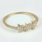 Natural Diamond Star Band 14k Gold Three Star Band Wedding Fine Jewelry For Her.