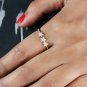 Natural Diamond Star Band 14k Gold Three Star Band Wedding Fine Jewelry For Her.