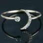 Diamond Crescent Moon Ring 14k Gold Bridal Jewelry Wedding Day Diamond Ring.