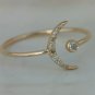 Diamond Crescent Moon Ring 14k Gold Bridal Jewelry Wedding Day Diamond Ring.