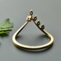 14k Solid Gold Leaf Chevron Wedding Statement Ring Gold Deep V Wedding Bands.