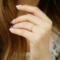 14k Solid Gold Pyramid And Diamond Eternity Stacking Ring Band Wedding Ring Band