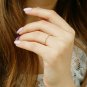14k Solid Gold Pyramid And Diamond Eternity Stacking Ring Band Wedding Ring Band