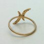 Double Crescent Moon Genuine Diamond Ring Solid 14k Gold Handmade Jewelry Gift.