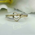 14k Solid Gold Diamond Heart Ring Love Couple Ring Gold Birthday Ring Jewelry. 14k Solid Gold Diamond Heart Ring Love Couple Ring Gold Birthday Ring Jewelry.