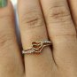 14k Solid Gold Diamond Heart Ring Love Couple Ring Gold Birthday Ring Jewelry.