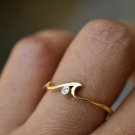 Natural Diamond Wave Ring 14k Gold Dainty Ocean Lovers Ring Band Birthday Gift. Natural Diamond Wave Ring 14k Gold Dainty Ocean Lovers Ring Band Birthday Gift.