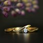Natural Diamond Wave Ring 14k Gold Dainty Ocean Lovers Ring Band Birthday Gift.