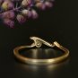 Natural Diamond Wave Ring 14k Gold Dainty Ocean Lovers Ring Band Birthday Gift.