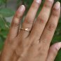 Natural Diamond Wave Ring 14k Gold Dainty Ocean Lovers Ring Band Birthday Gift.