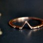 Natural Diamond Dainty V Band Ring 14k Gold Diamond Chevron Band Wedding Gift.