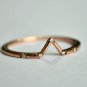 Natural Diamond Dainty V Band Ring 14k Gold Diamond Chevron Band Wedding Gift.