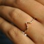 Natural Diamond Dainty V Band Ring 14k Gold Diamond Chevron Band Wedding Gift.