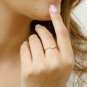 Crescent Moon Diamond Ring 14k Solid Gold Horn Ring Designer Diamond Ring Band.